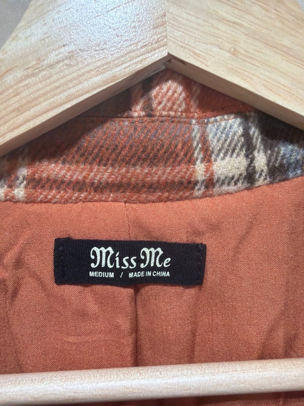 Miss Me Mixed Print Plaid & Aztec Patchwork Blazer Jacket - Medium - Picture 6 of 10